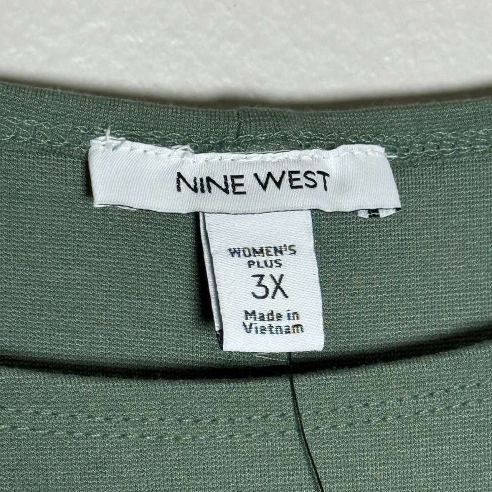 Nine West Womens Sheath Dress 3X Green Cap Sleeve Minimal Office Neutrals - Picture 4 of 9